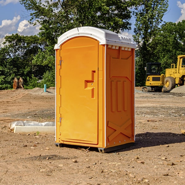 how often are the porta potties cleaned and serviced during a rental period in Chapin